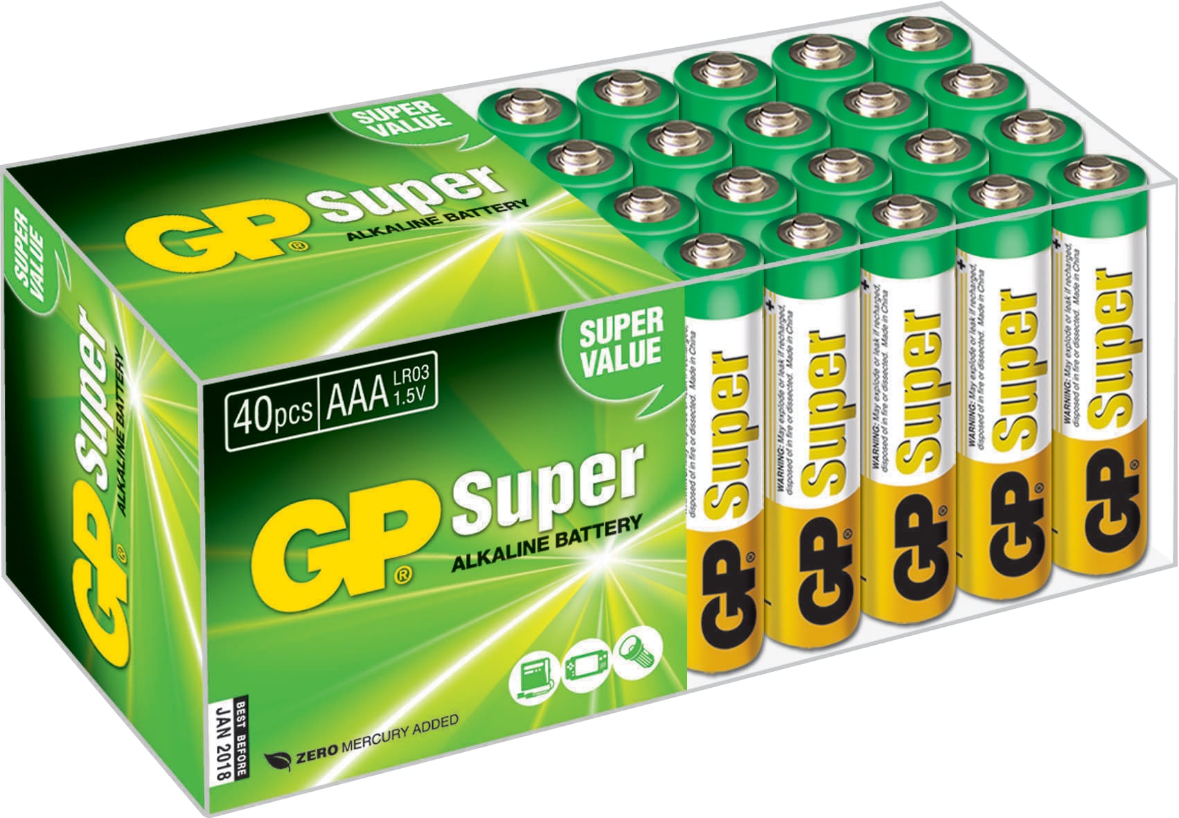 GP Superbatteri AAA 40-pakk