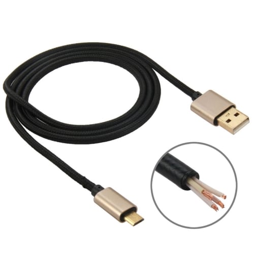 Usb-kabel Micro-USB i Tøy med Metallhode