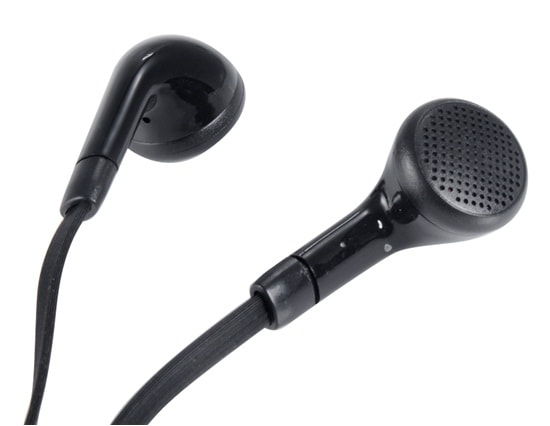 In-ear Headset med Mikrofon & Volum Sort