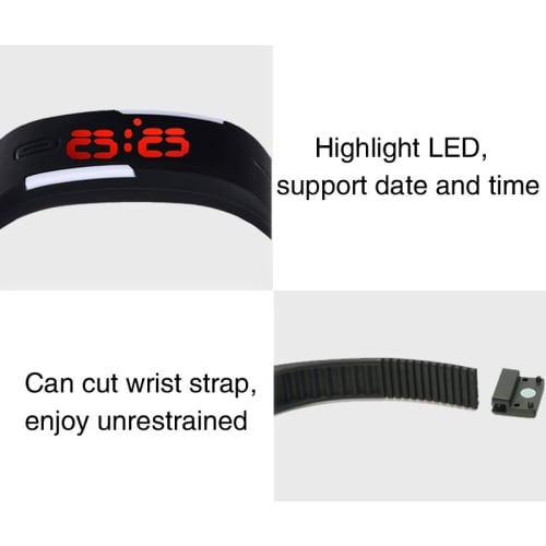 LED Silikonklokke Sort