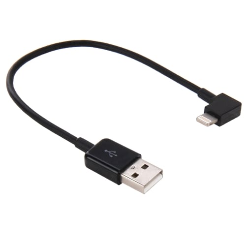 USB-kabel iPhone 5/6 - Vinklet Kort modell - Sort