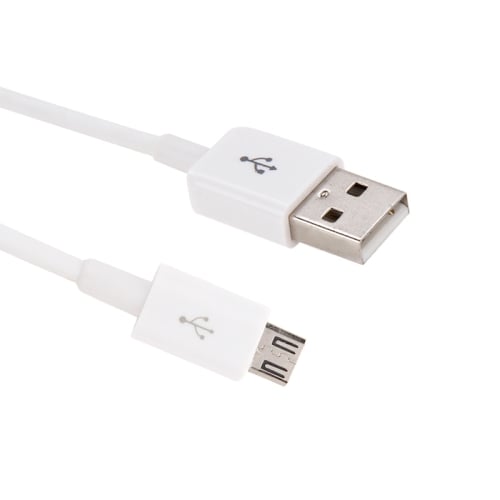USB til MicroUSB-kabel - Kort modell - Hvit