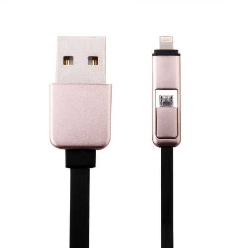 Uttrekkbar flokefri USB-kabel 2i1 iPhone / MicroUSB