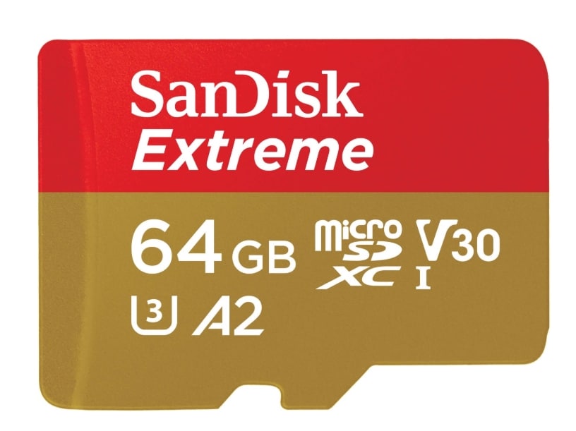 64GB SanDisk Extreme microSDXC Class 10 UHS-I Class 3 160/60MB/s