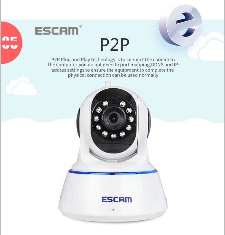 Wi-Fi IP Kamera ESCAM 720P - Night Vision / Bevegelsefølsom