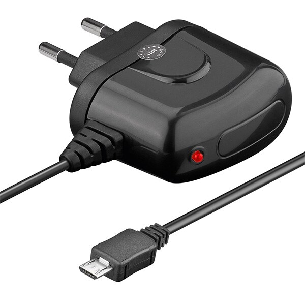 Lader MicroUSB 2,1A Sort