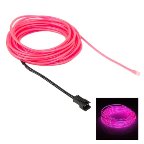 Neon Wire for bil - 5 m vanntett Rosa farge