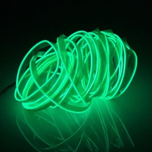 Neon Wire Flat for bil - 5 m vanntett Grønn farge