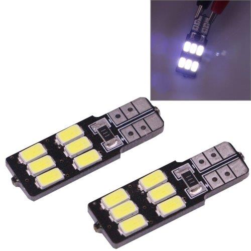 LED diode-lampe T10/W5W 2,5W 6 LED 100 LM 5050 SMD CANBUS Hvit farge - 2 Pakk