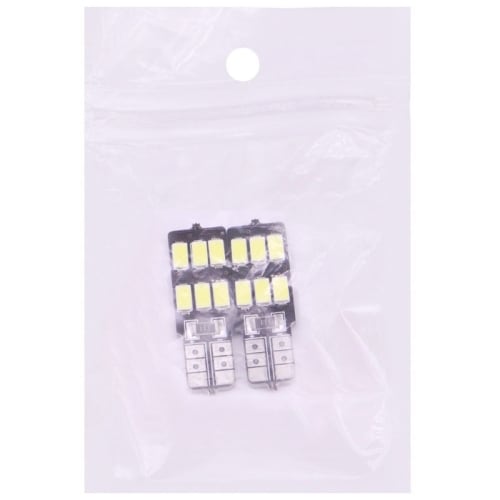 LED diode-lampe T10/W5W 2,5W 6 LED 100 LM 5050 SMD CANBUS Hvit farge - 2 Pakk