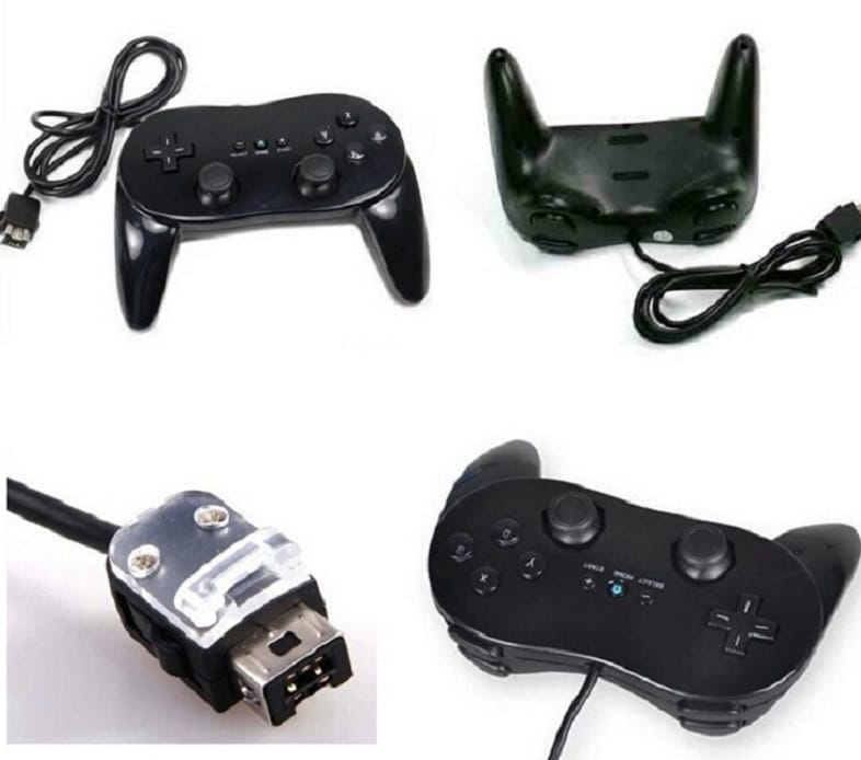 Klassisk Gamepad Håndkontroll for Nintendo Wii - Sort