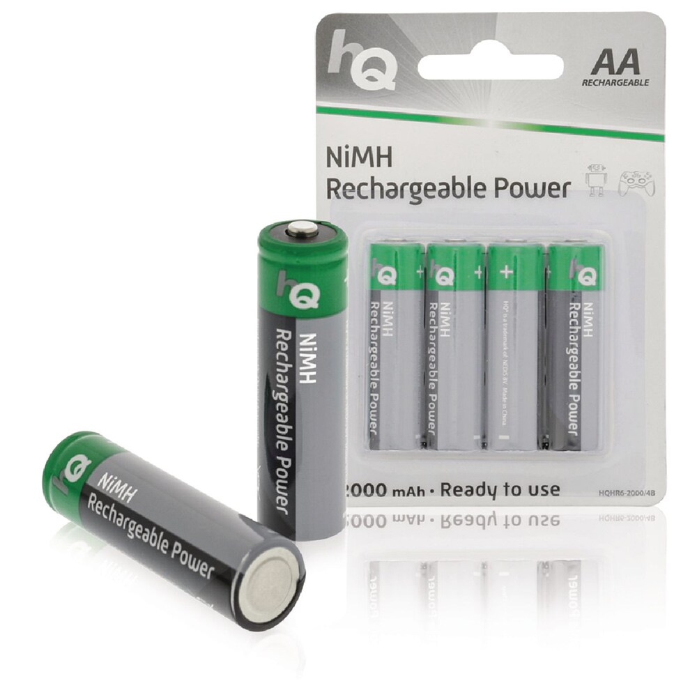 HQ Oppladbare NiMH AA-batteri 2000mAh 4-pakk