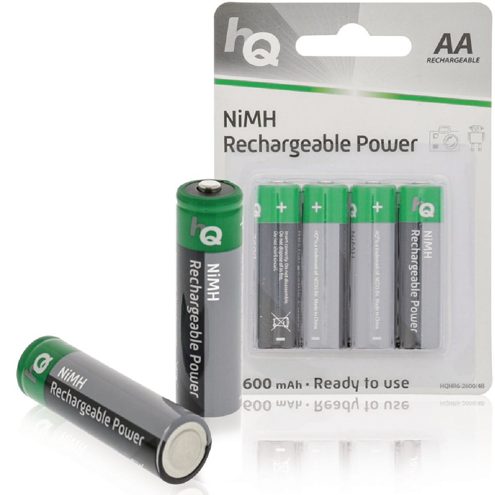 HQ Oppladbare NiMH AA-batteri 2600mAh 4-pakk