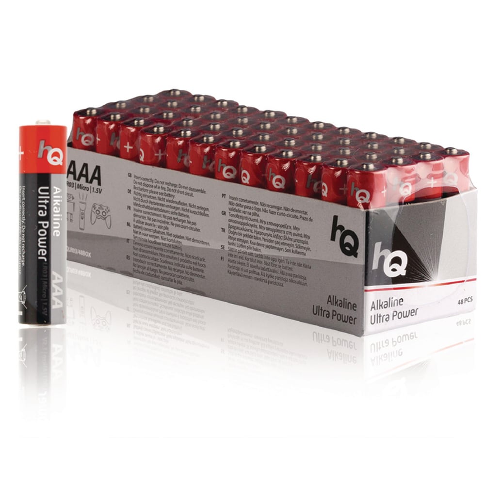 HQ Alkaliske AAA-batterier 48-pakk