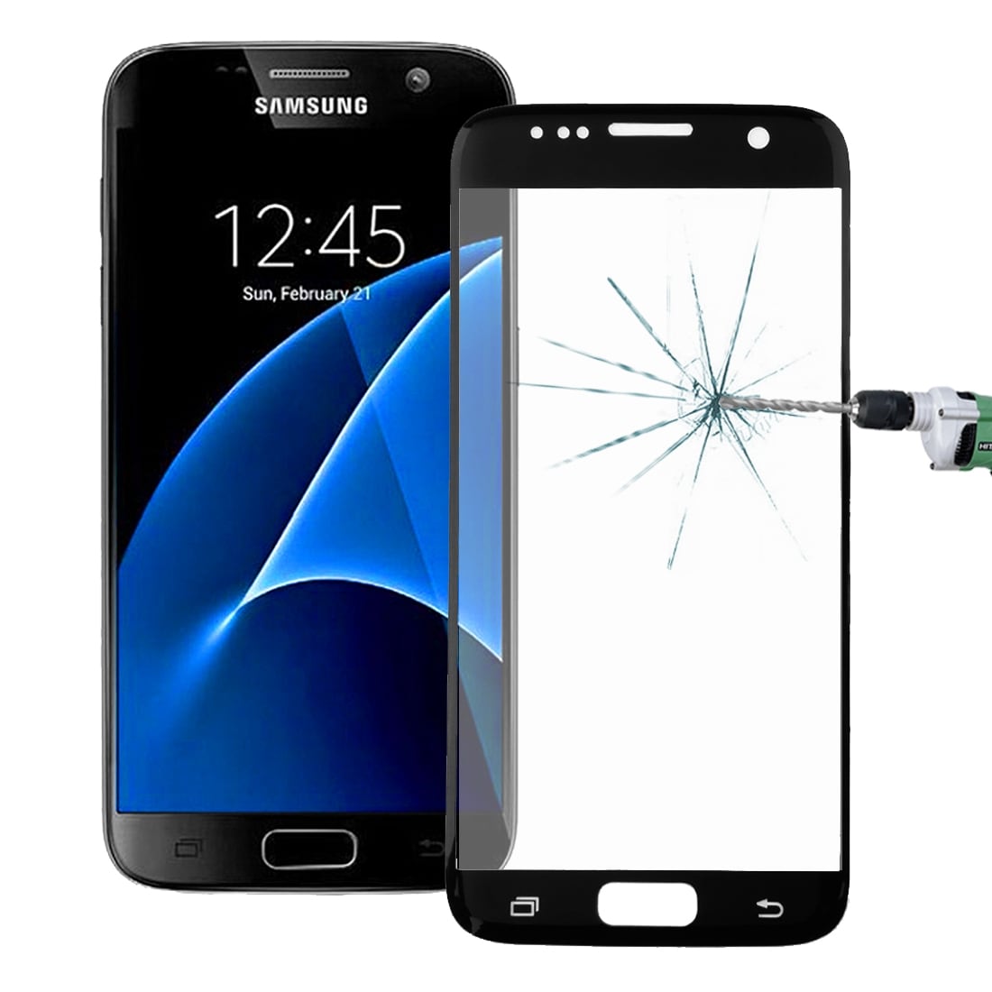 Glassbekyttelse til Samsung Galaxy S7 - Sort