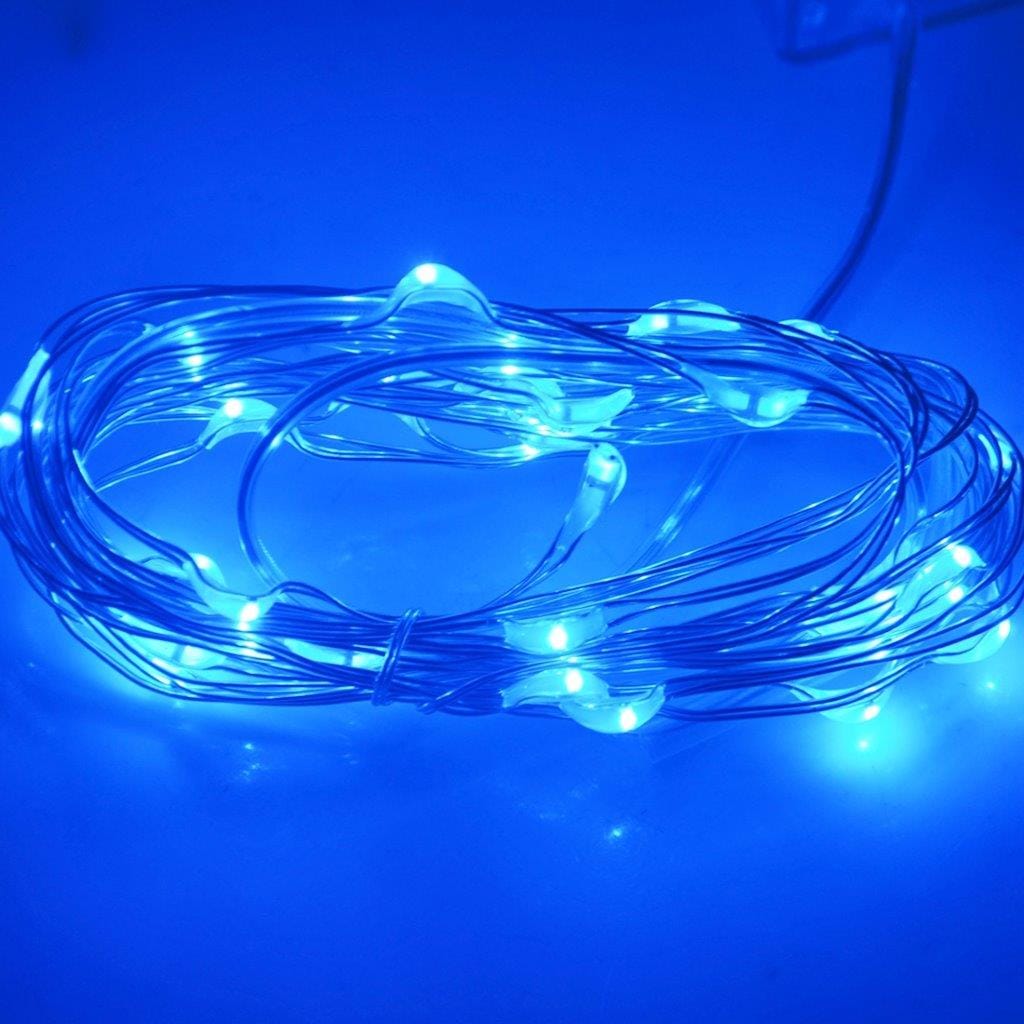 LED Lyssløyfe 3m Batteridrevet - Blått lys