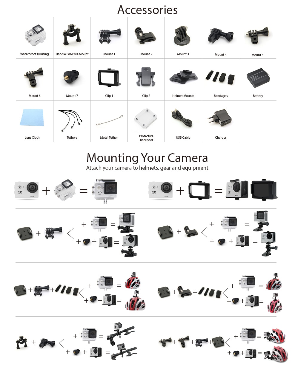 Aksjonkamera H9 4K/12MP/Ultra HD Sportskamera