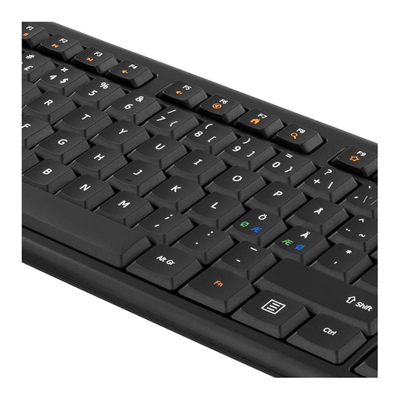 Tastatur USB Nordisk Sort