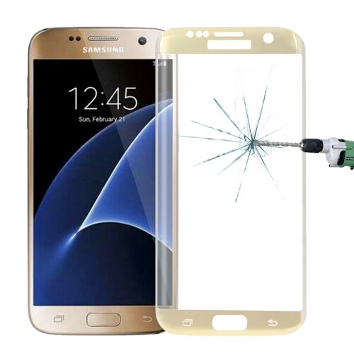 Temperert glass Samsung Galaxy S7 Edge - Bøyd, i Gullfarge