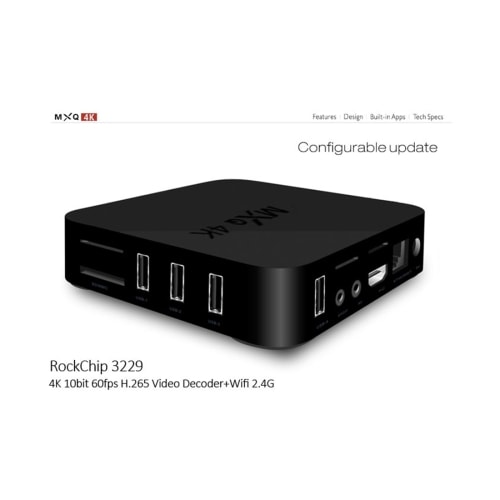 4K Full HD Mediespiller RK3229 med fjernkontroll -  HDMI, WiFi, Miracast, DLNA