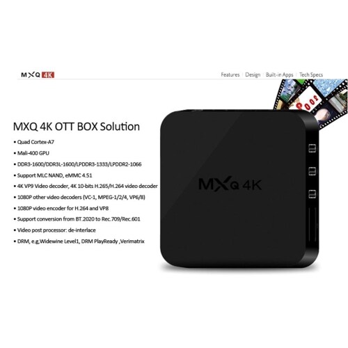 4K Full HD Mediespiller RK3229 med fjernkontroll -  HDMI, WiFi, Miracast, DLNA