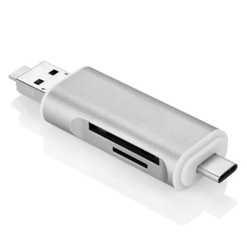 SOM Smartphone kortleser 3i1 Type-C & Micro USB & USB 2.0 3 Porters SD / MicroSD
