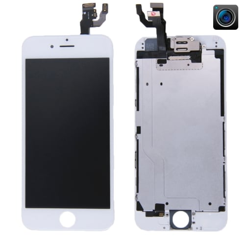 iPhone 6 LCD + Touch Display Skjerm med kamera og ramme - Hvit farge