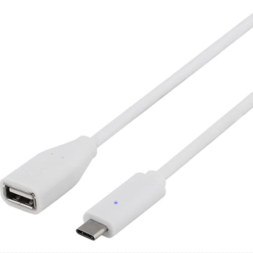 USB 2.0 kabel, Type C - Type A ho, 1,5 m, hvit