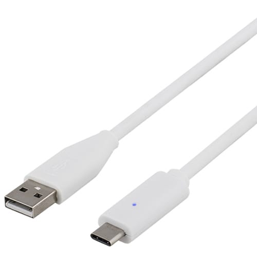 USB 2.0 kabel, Type C -Type A ha, 1,5 m, hvit