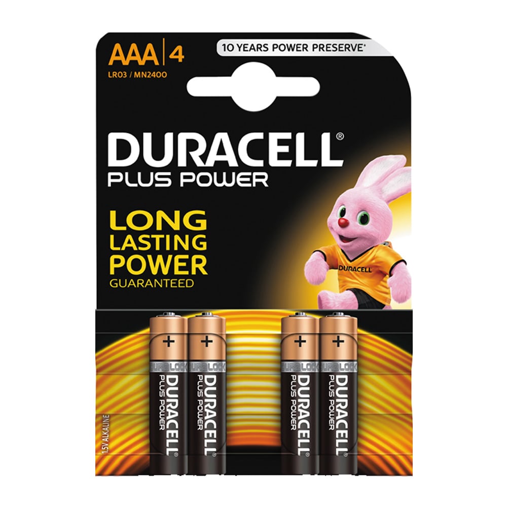 Duracell Plus Power AAA-Batteri 4-pakk