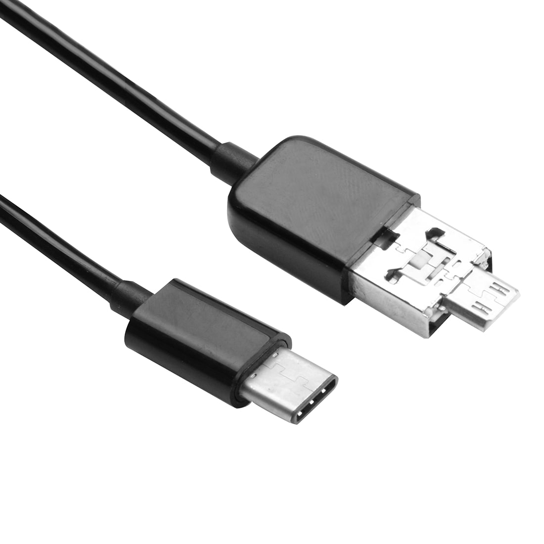 USB Kabel 3.1 Typ-C - USB 2.0 + Micro USB kabel - Uttrekkbar