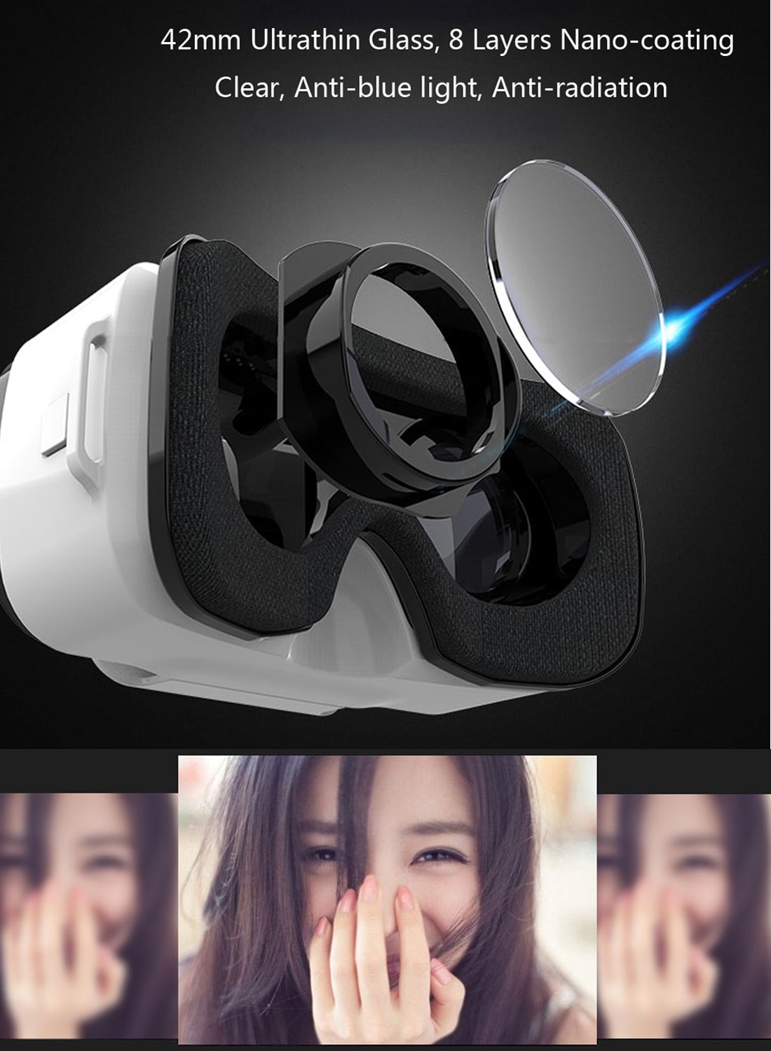 Mini VR 3D Briller 4.5-5.5" skjerm