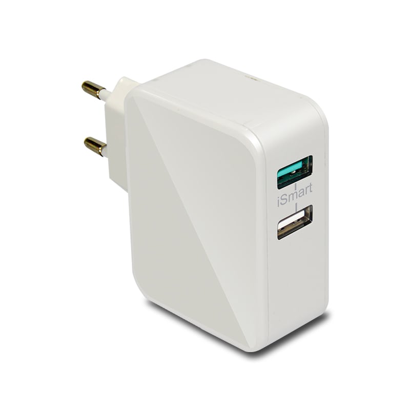 QC 2.0 Lader + USB Lader til Mobiltelefon / Surfebrett med IC Smart funksjon