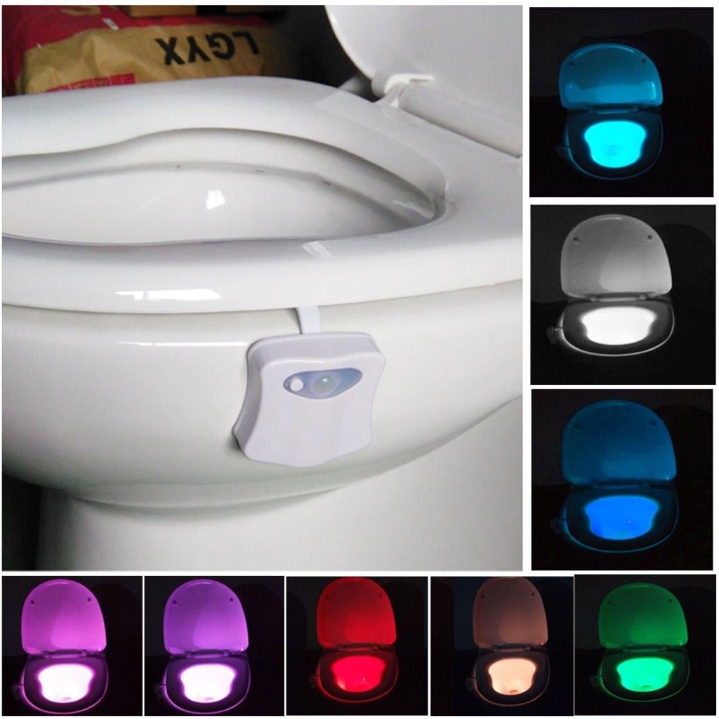 Toalettbelysning 8 fargers LED
