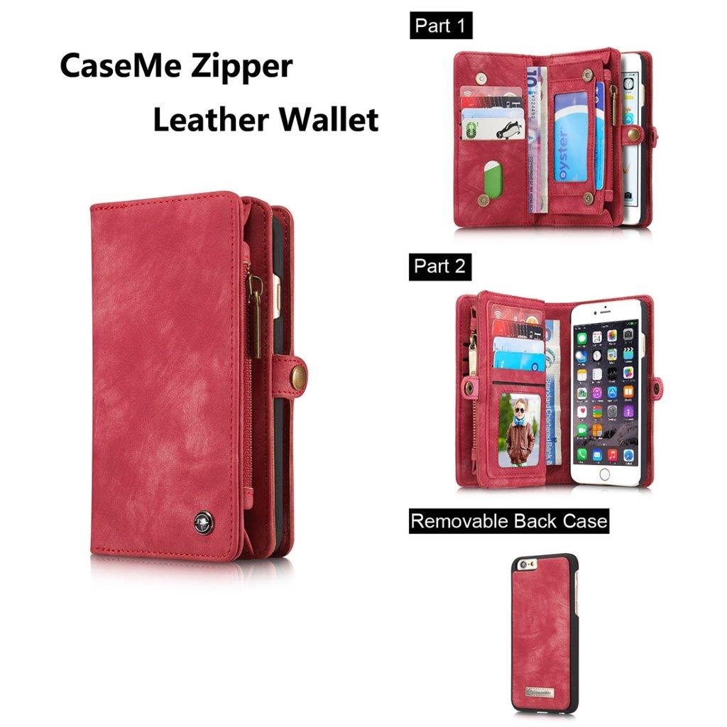 CaseMe Leather Billfold iPhone 6 Plus & 6s Plus - Magnetfunksjon, 10 kort, myntlomme