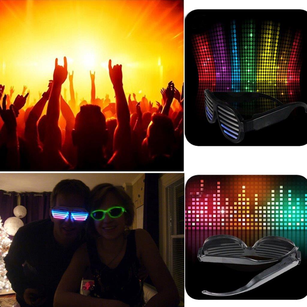 LED lysende partybriller - Blinker i takt med musikken