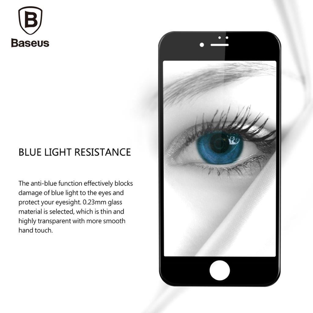 Baseus glassbeskyttelse iPhone 8 / 7 - Fullskjermbeskyttelse svart