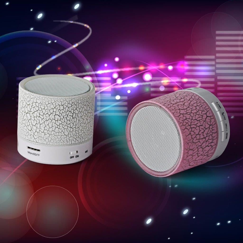 Mini  LED Bluetooth Stereo høyttaler med Mic & AUX IN - Blå