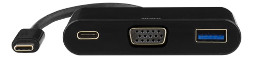 DELTACO USB-C til VGA och USB Type A adapter