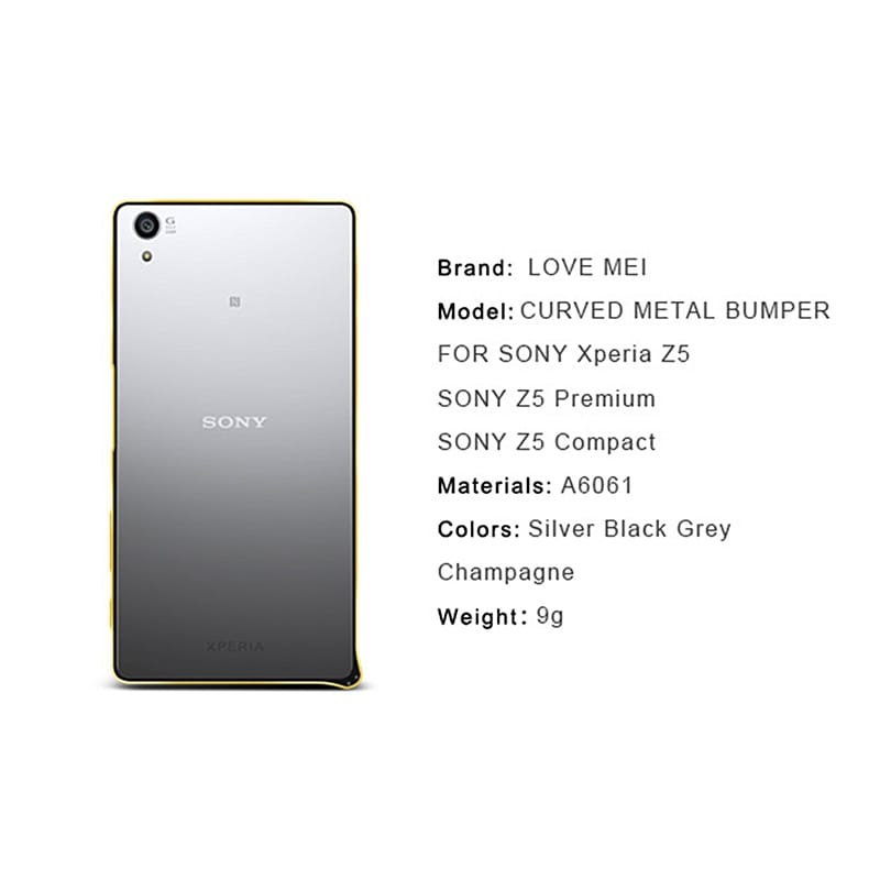 LOVE MEI Metall bumperskall Sony Xperia Z5
