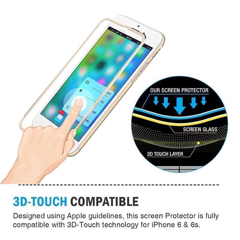 Herdet Glassbeskyttelse iPhone 6 / 6S - Bøyd Gull