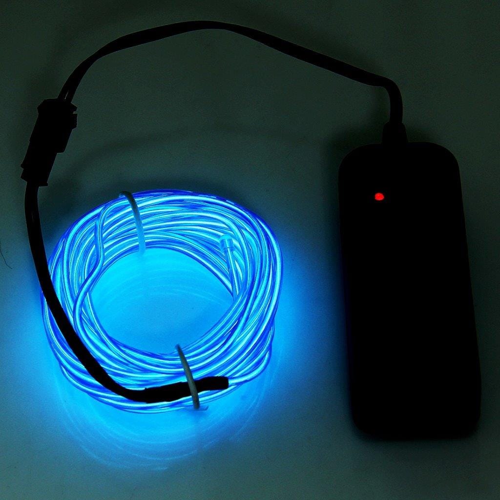 Batteridrevet blå LED slynge 5meter