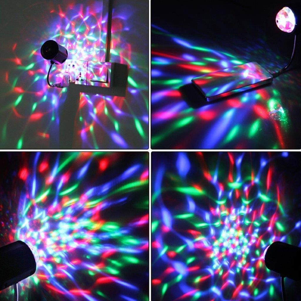Mini RGB LED Discobelysning / Partybelysning Usb