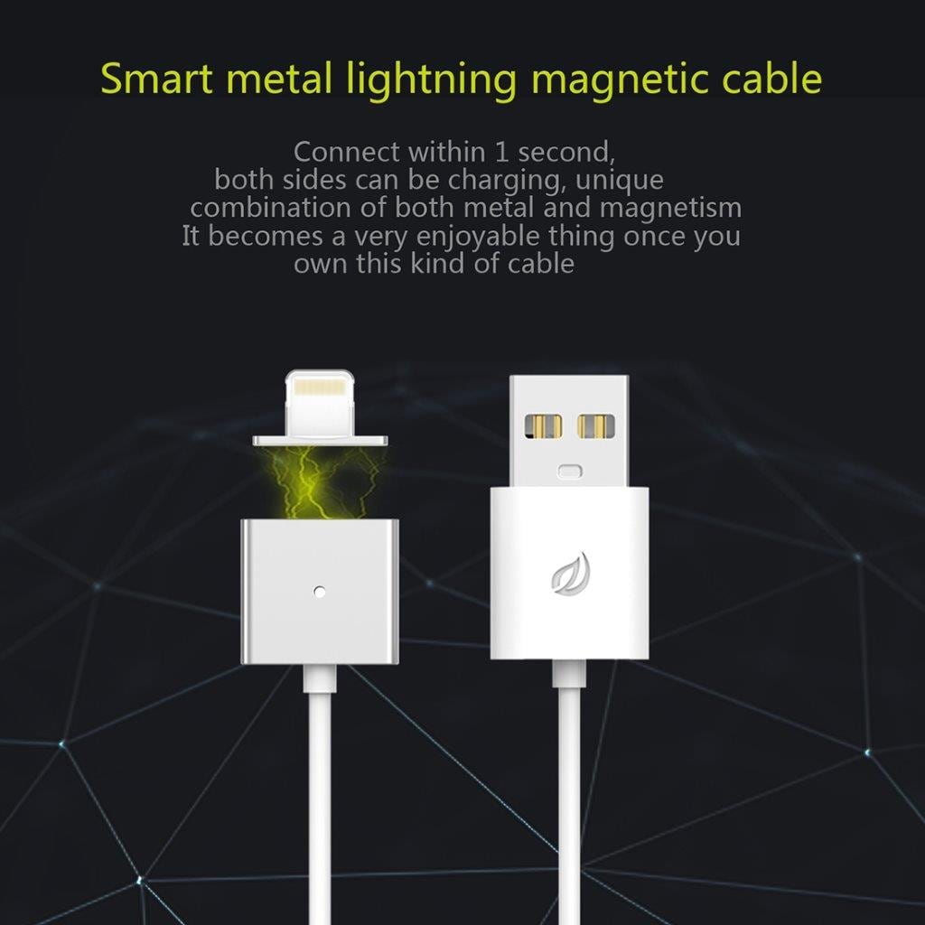 Unik Magnetisk iPhone ladekabel med LED indikator belysning
