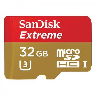 32GB SanDisk Extreme microSDXC Class 10 UHS-I Class 3 90/60MB/s