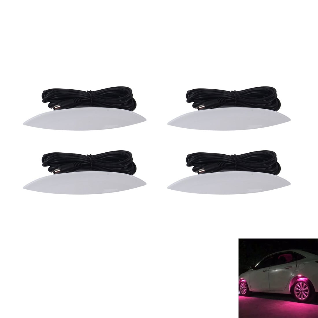 LED Bilhjulbelysning 4st 3 Mode - Rosa lys