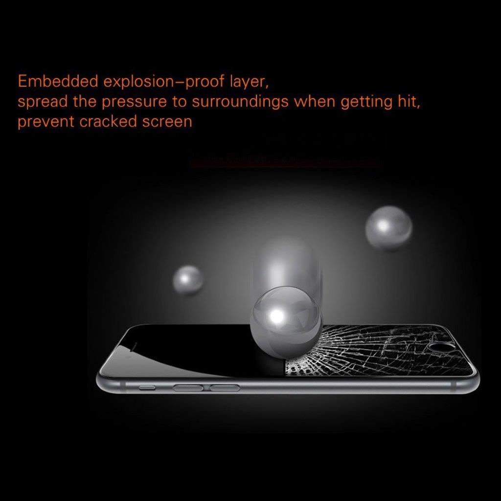 Bøyd herdet fullskjermbeskyttelse av glass til iPhone 8 / 7 - Sølv
