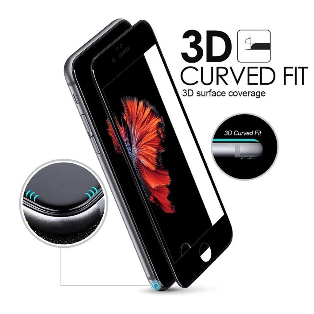Bøyd herdet fullskjermbeskyttelse av glass til iPhone 7 Plus - Sølv