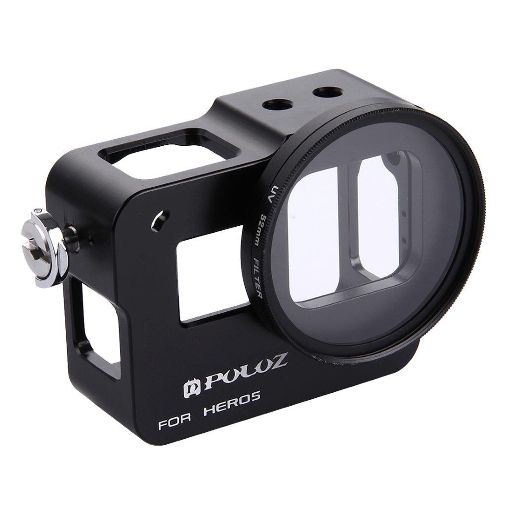 Aluminiumdeksel GoPro 5 med 52mm UV Linse