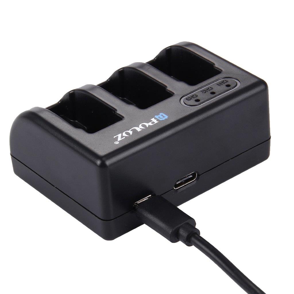 GoPro HERO6 Black/ HERO5 Batterilader med 3 uttak